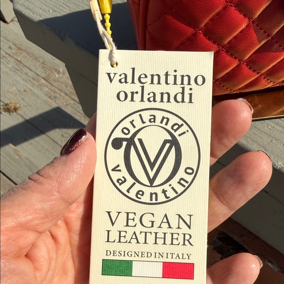 Valentino Orlandi Red Quilted Crossbody with Gold Chain - Picture 4 of 11